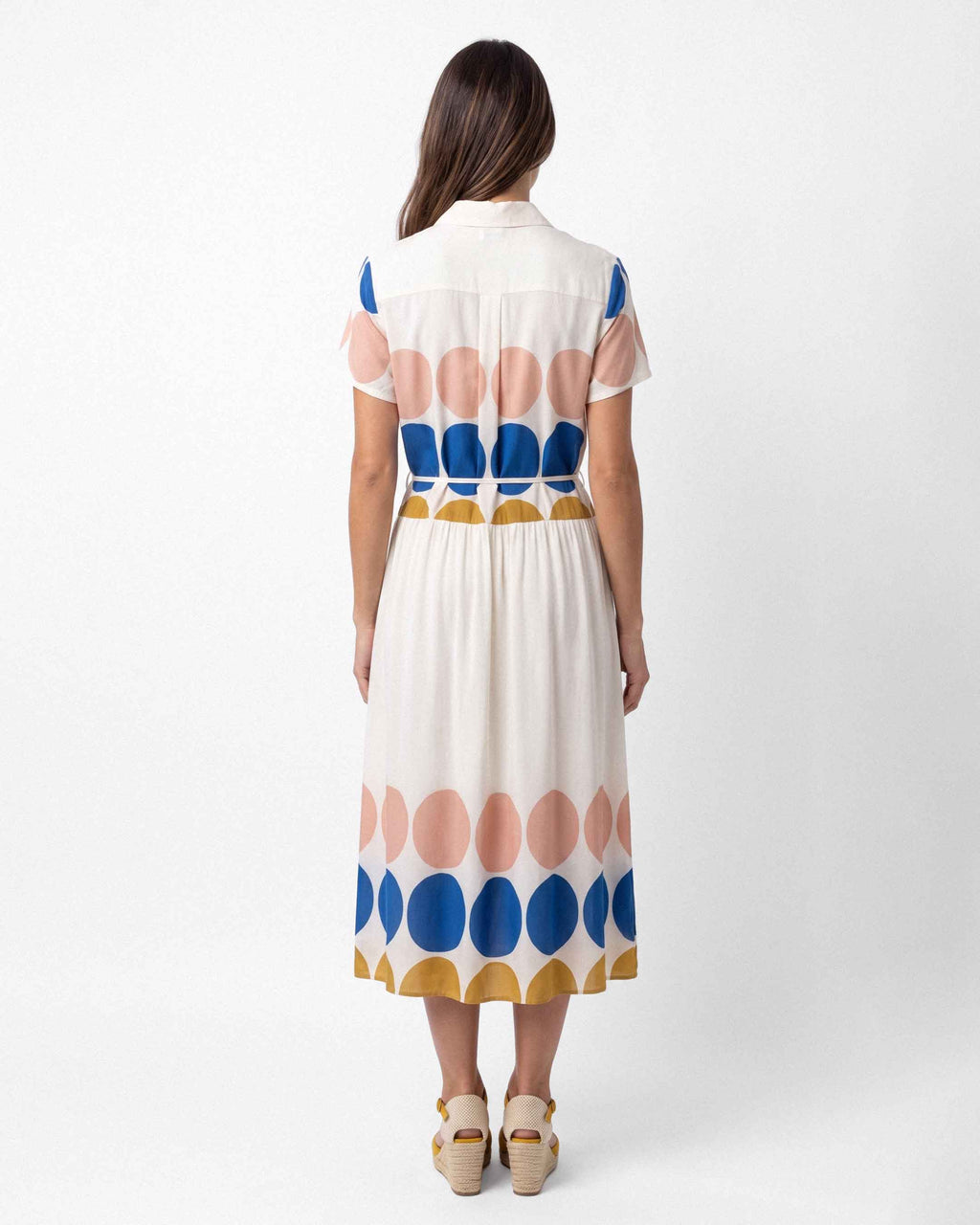 Vestido Estampado Puntos, color crudo