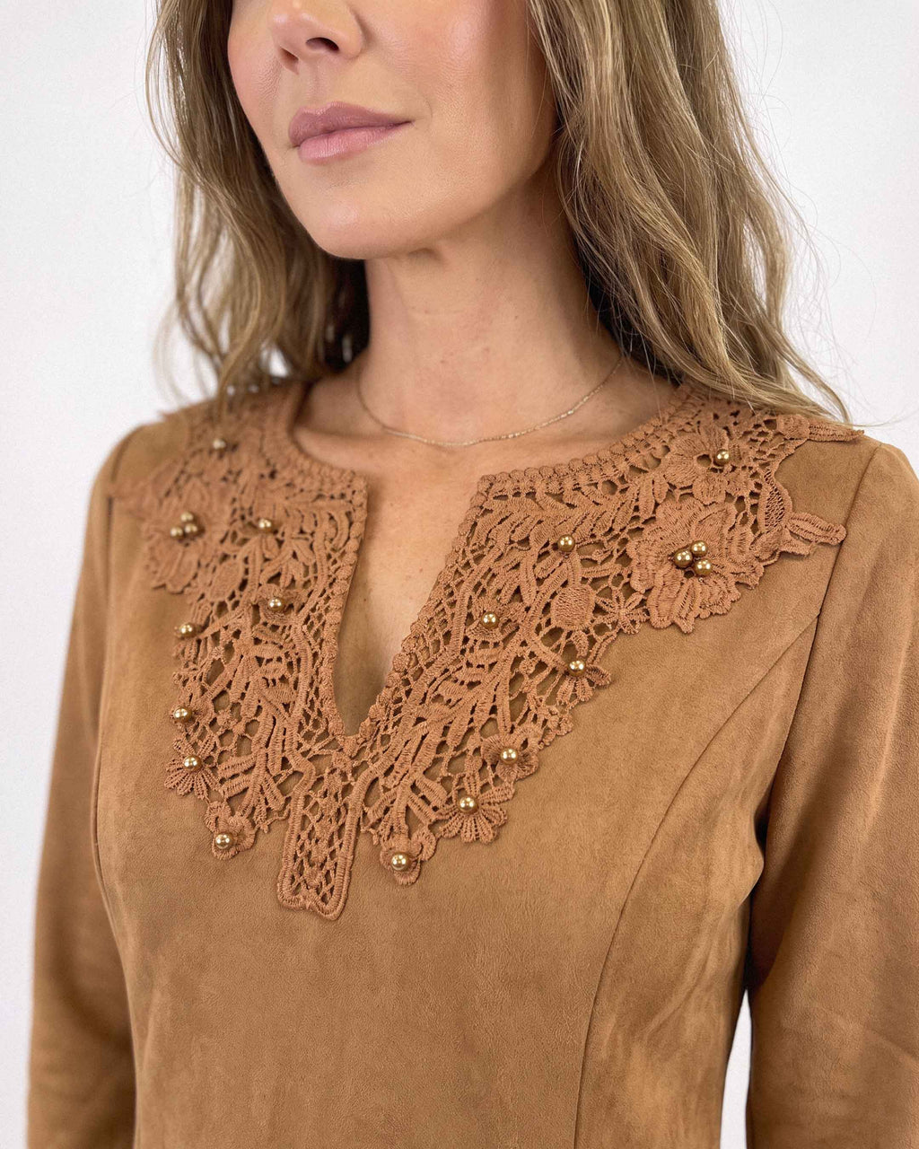 Vestido Suede Camel