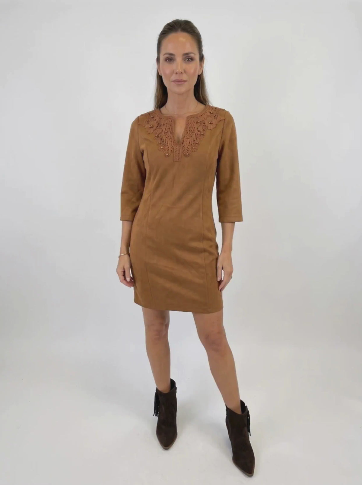 Vestido Suede Camel